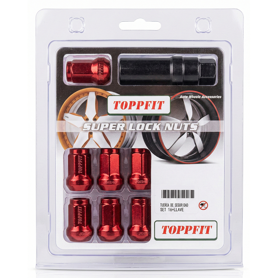 Set 16 Tuercas De Seguridad Colores Con Llave 12x1,5mm 4