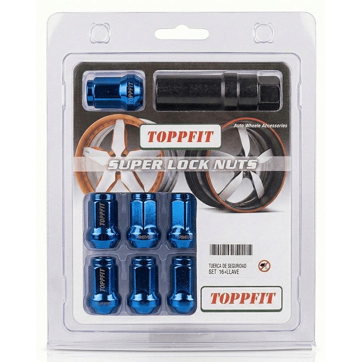 Set 16 Tuercas De Seguridad Colores Con Llave 12x1,5mm 6