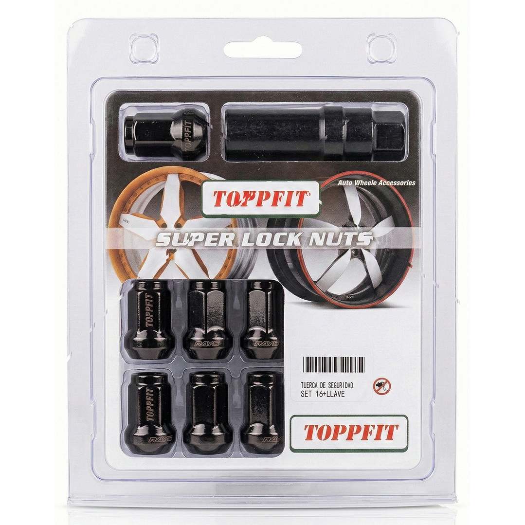 Set 16 Tuercas De Seguridad Colores Con Llave 12x1,5mm 8