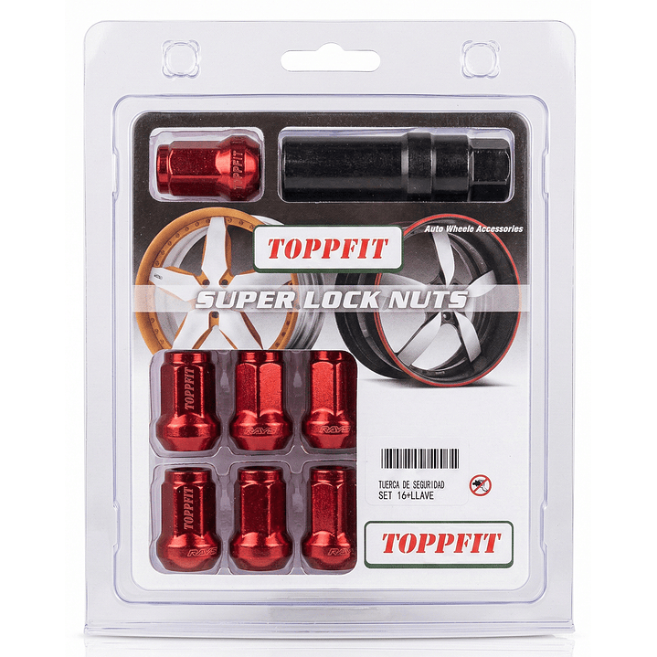 Set 16 Tuercas De Seguridad Colores Con Llave 12x1,25mm 4