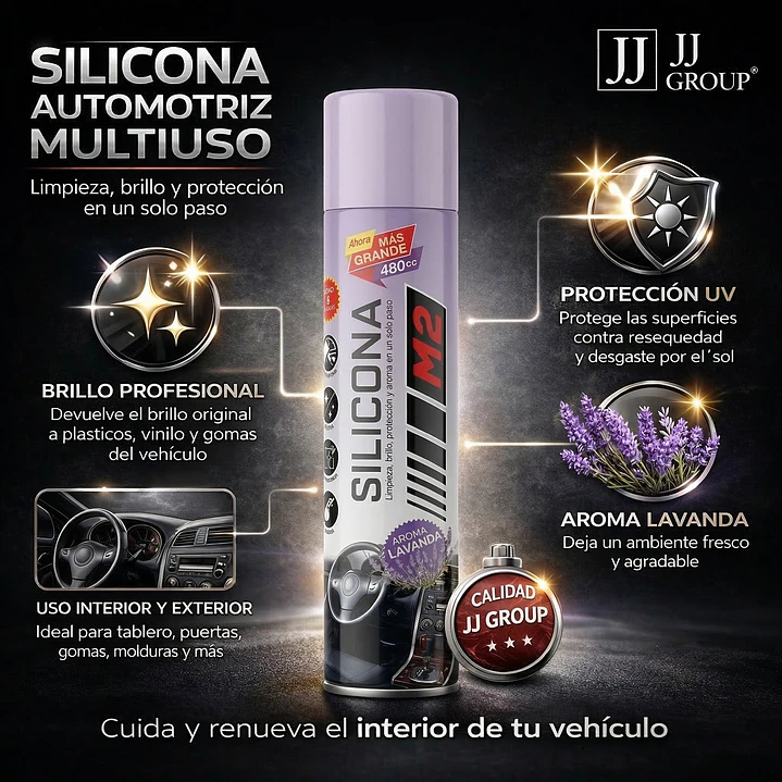 Silicona Automóvil Aroma Lavanda 480cc 2