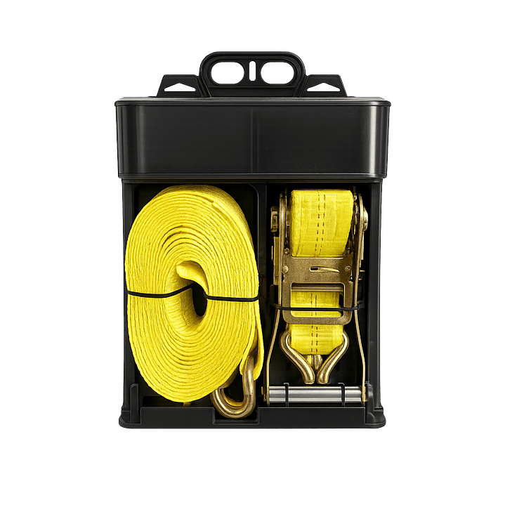 Eslinga De Amarre 9 Metros 5 Toneladas Con Ganchos Y Rachet Amarillo 2