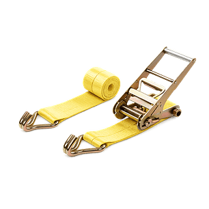 Eslinga De Amarre 9 Metros 5 Toneladas Con Ganchos Y Rachet Amarillo