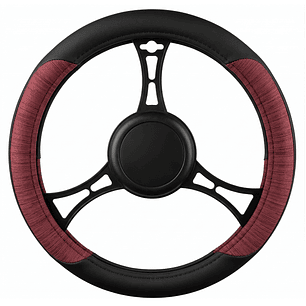 Cubre Volante Eco Cuero Negro Con Budeo Texturado Premium