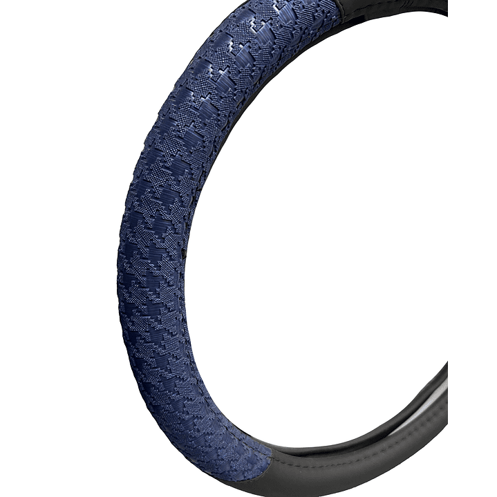 Cubre Volante Eco Cuero Negro Con Azul Texturado Premium 4