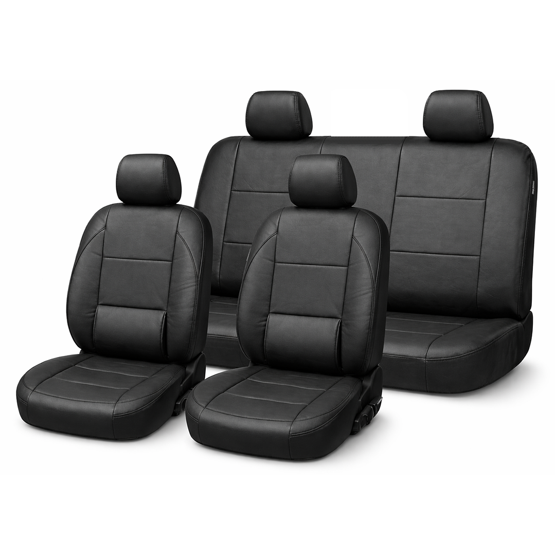 Fundas Cubre Asiento Universal Eco Cuero Negro // JJ Group 1