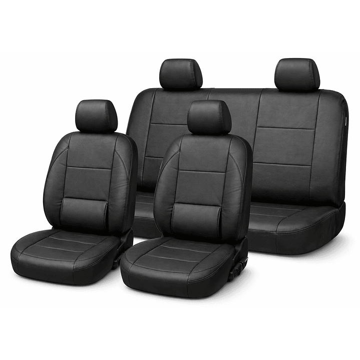 Fundas Cubre Asiento Universal Eco Cuero Negro // JJ Group 1