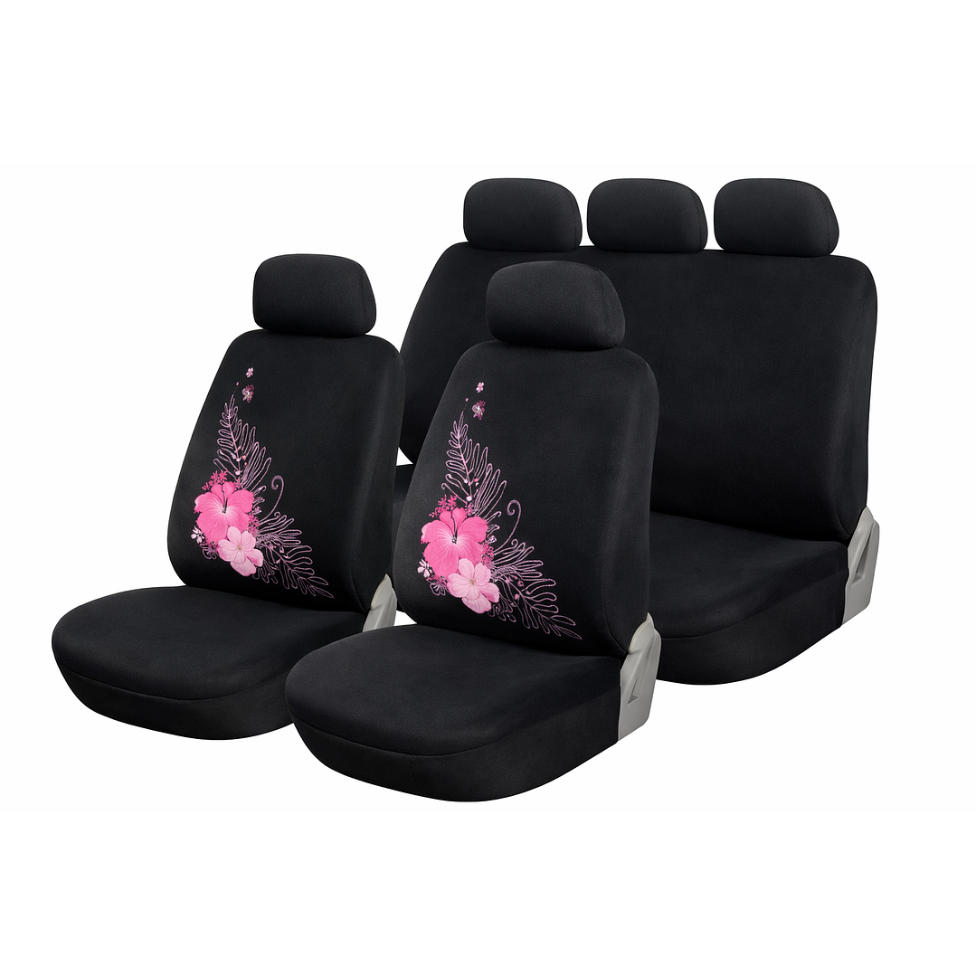Funda Cubre Asiento Universal Flores Rosada Tela // Jj Group 1
