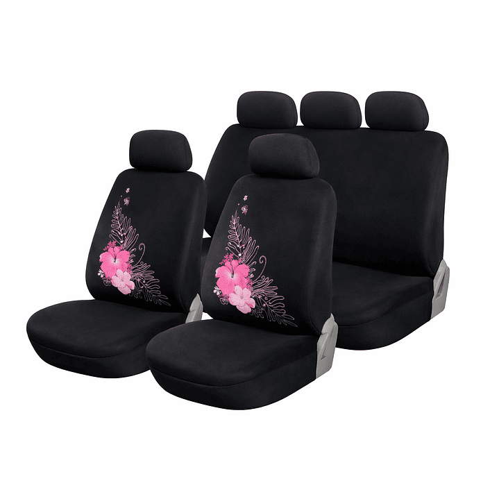 Funda Cubre Asiento Universal Flores Rosada Tela // Jj Group 1