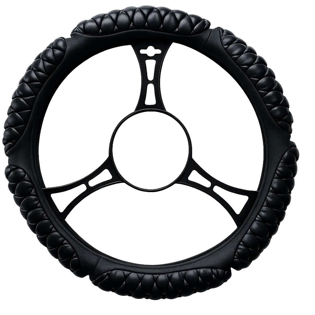 Cubre Volante Acolchado Universal Negro  1