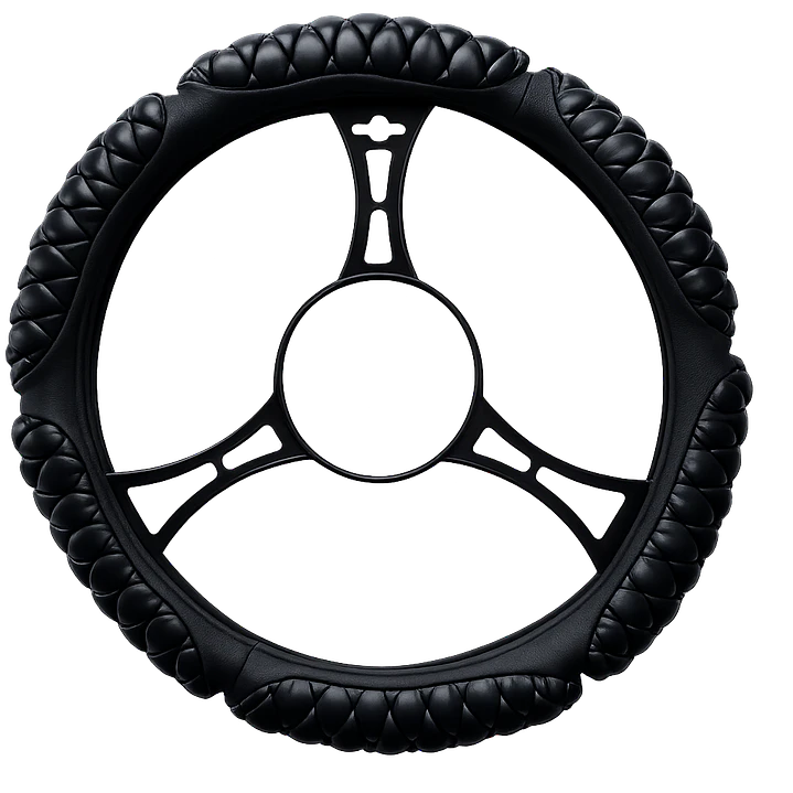 Cubre Volante Acolchado Universal Negro  1