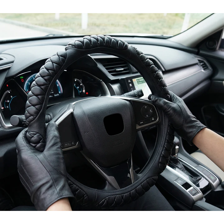 Cubre Volante Acolchado Universal Negro  3