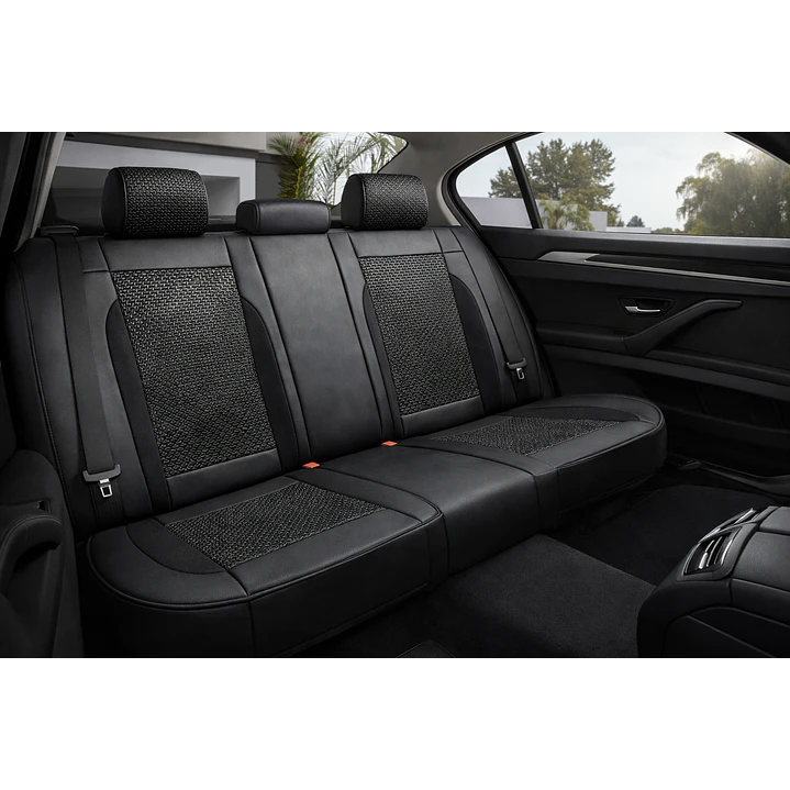 Fundas Cubre Asiento Auto Premium Luxury Negro // Jj Group 3