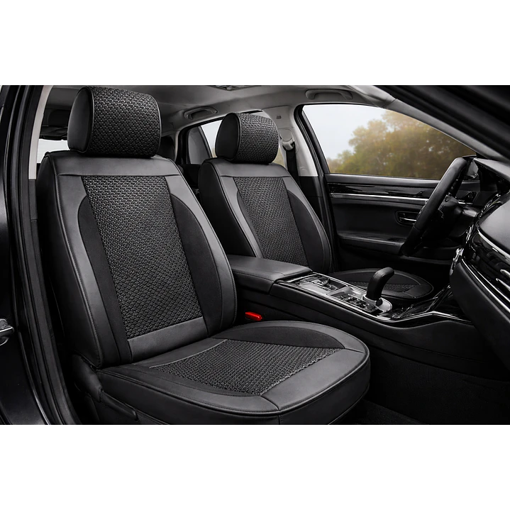 Fundas Cubre Asiento Auto Premium Luxury Negro // Jj Group 4