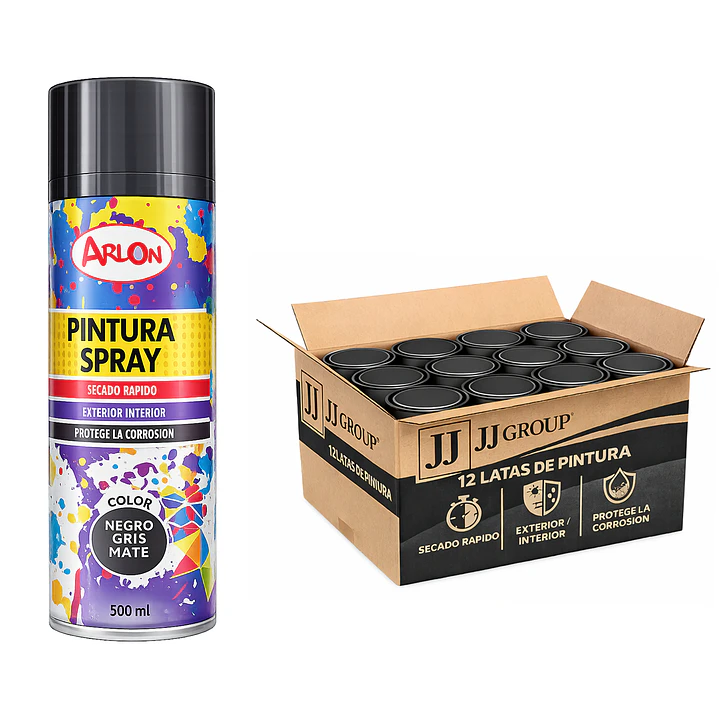 Pack 12 Latas De Pintura Spray Aerosol Varios Colores 500 Ml 10