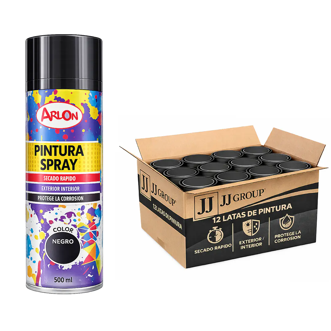 Pack 12 Latas De Pintura Spray Aerosol Varios Colores 500 Ml 12