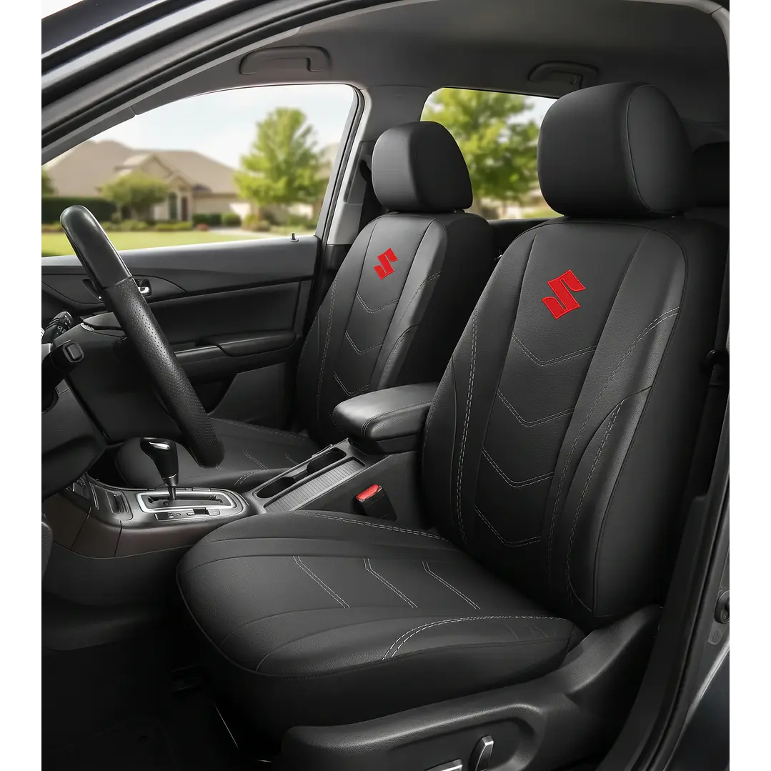 Fundas Asiento Suzuki Eco Cuero Negro – 9 Piezas Bordadas | JJ Group 1