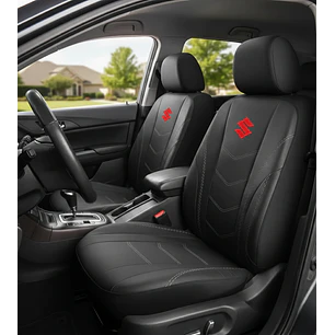 Fundas Asiento Suzuki Eco Cuero Negro – 9 Piezas Bordadas | JJ Group