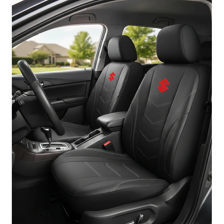 Fundas Asiento Suzuki Eco Cuero Negro – 9 Piezas Bordadas | JJ Group 1