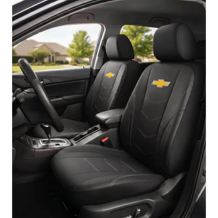 Fundas Asiento Chevrolet Eco Cuero Negro – 9 Piezas Bordadas | JJ Group