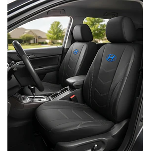 Fundas Asiento Hyundai Eco Cuero Negro – 9 Piezas Bordadas | JJ Group