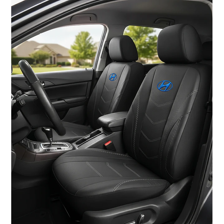 Fundas Asiento Hyundai Eco Cuero Negro – 9 Piezas Bordadas | JJ Group 1