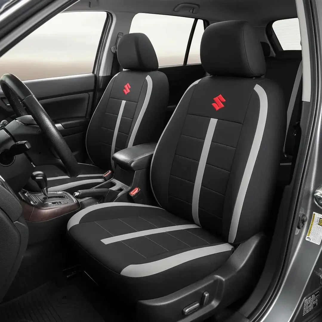 Fundas Asiento Suzuki Tela Poliester Negro Gris | JJ Group 1