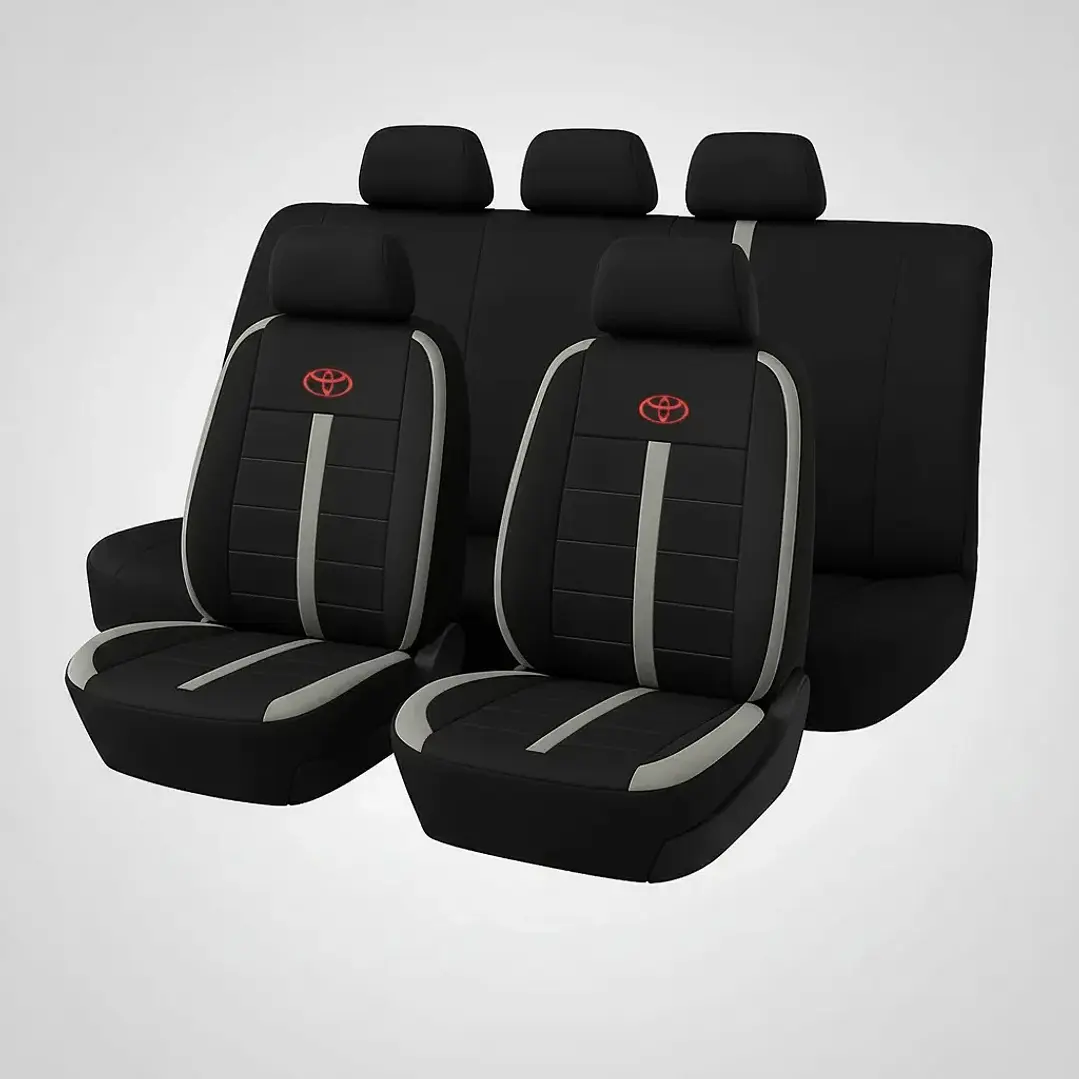 Fundas Asiento Toyota Tela Poliester Negro Gris | JJ Group 6