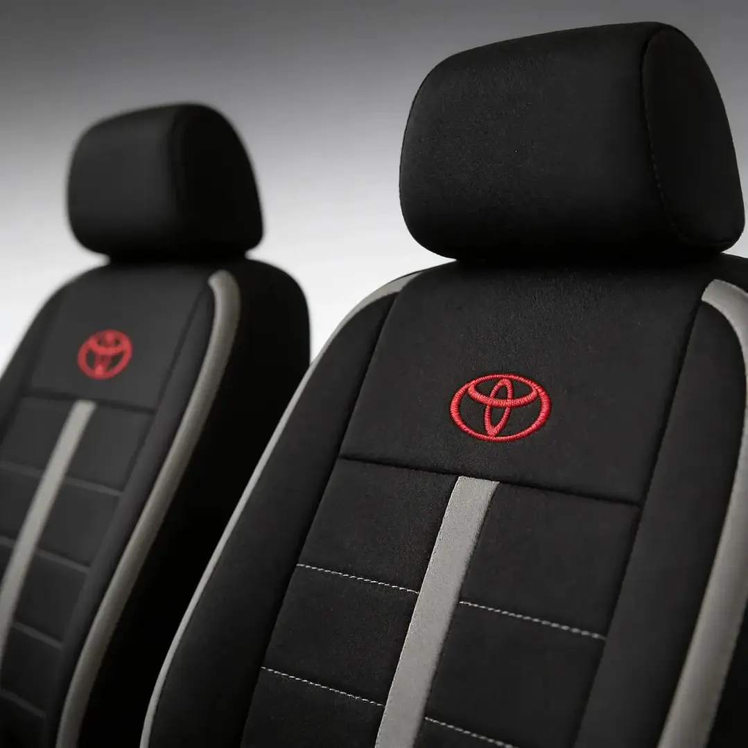 Fundas Asiento Toyota Tela Poliester Negro Gris | JJ Group 4