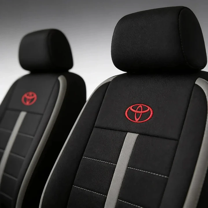 Fundas Asiento Toyota Tela Poliester Negro Gris | JJ Group 4