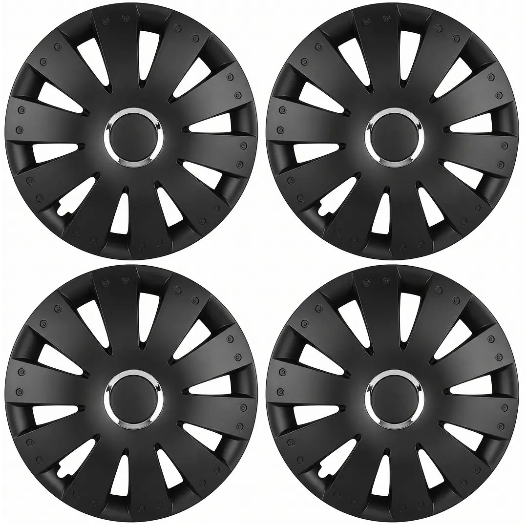 Set Tapas De Rueda Negras Universal Aro 16 2