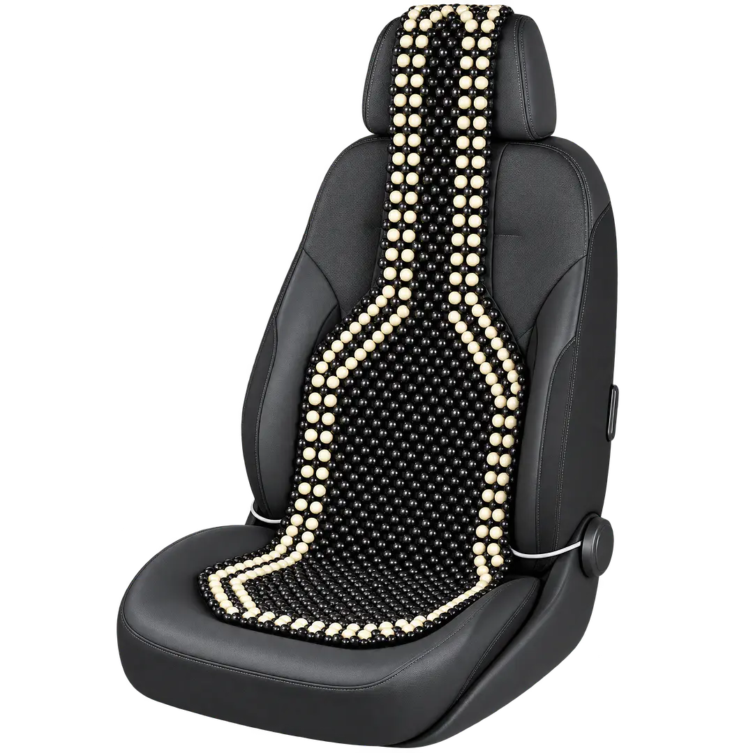  Cubre Asiento Respaldo Bolas Madera Bambu Masaje 1