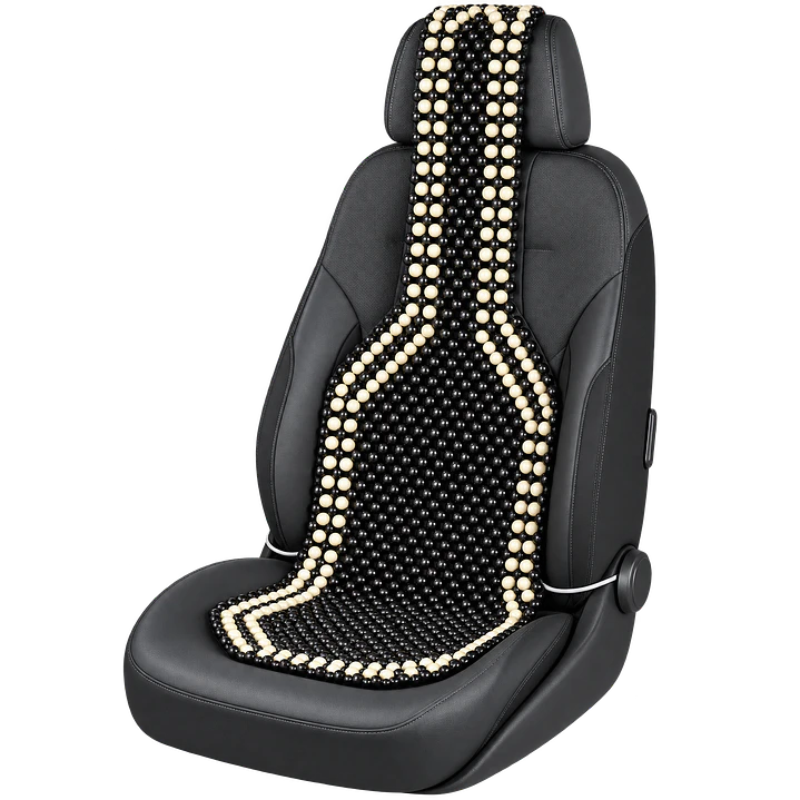  Cubre Asiento Respaldo Bolas Madera Bambu Masaje 1