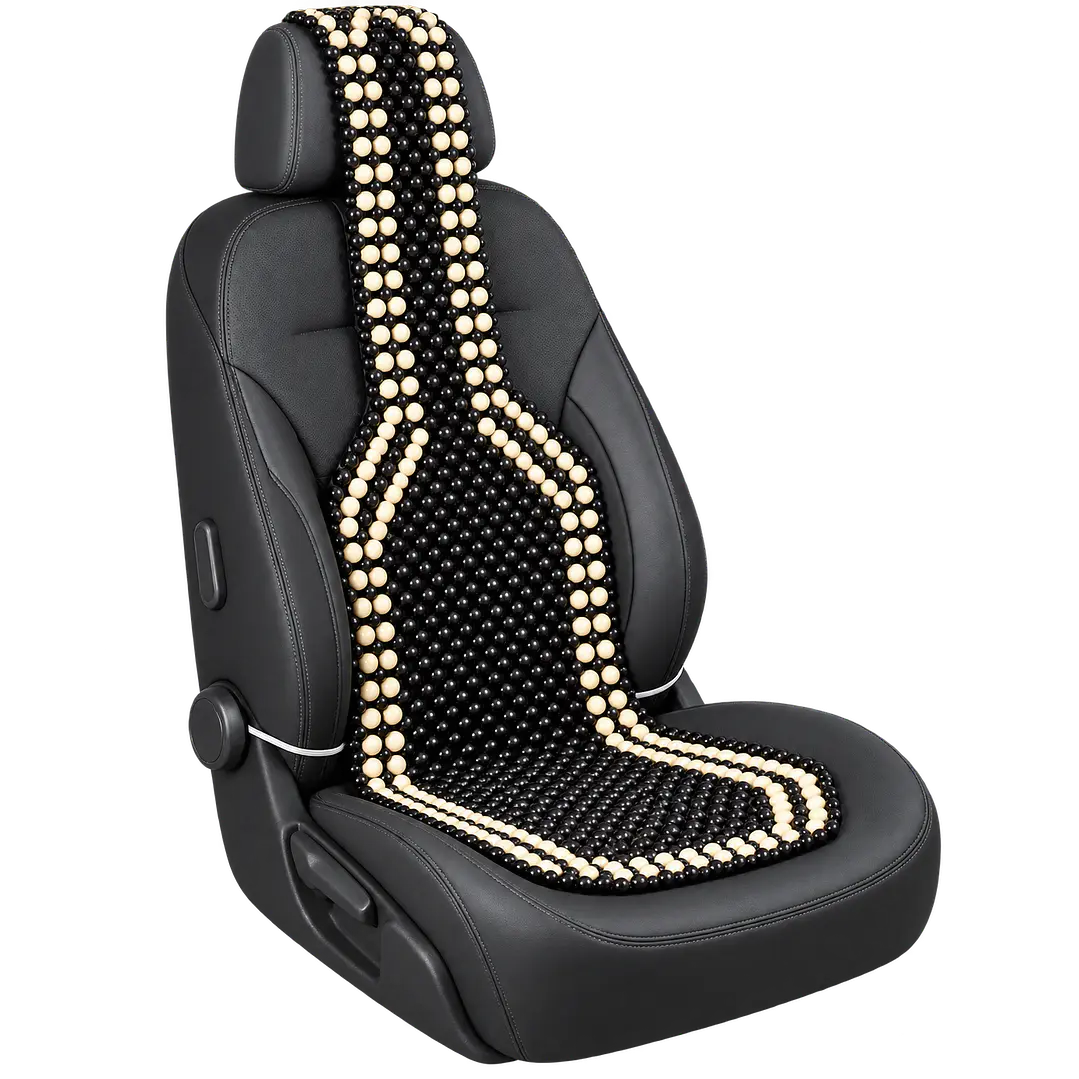  Cubre Asiento Respaldo Bolas Madera Bambu Masaje 3