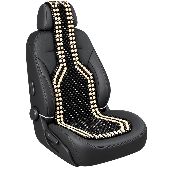  Cubre Asiento Respaldo Bolas Madera Bambu Masaje 3