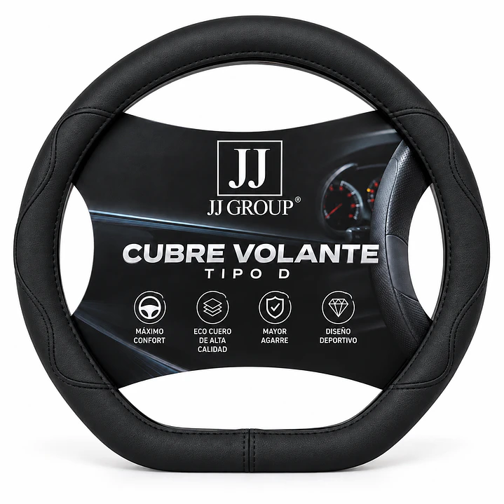 Funda Cubre Volante Tipo D Base Recta Eco Cuero 1