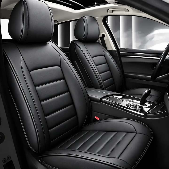 Fundas Cubre Asiento Auto Premium Luxury Negro  1