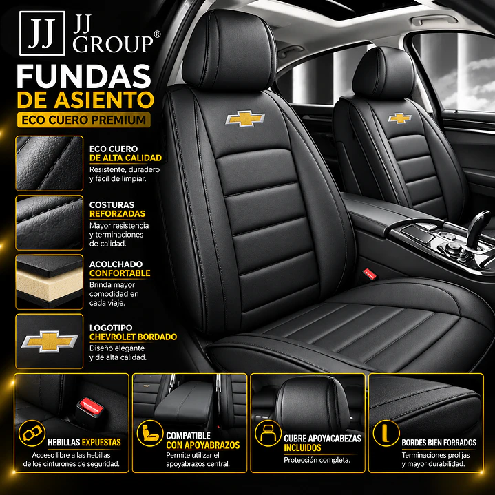 Fundas Cubre Asiento Auto Chevrolet Premium Luxury 2