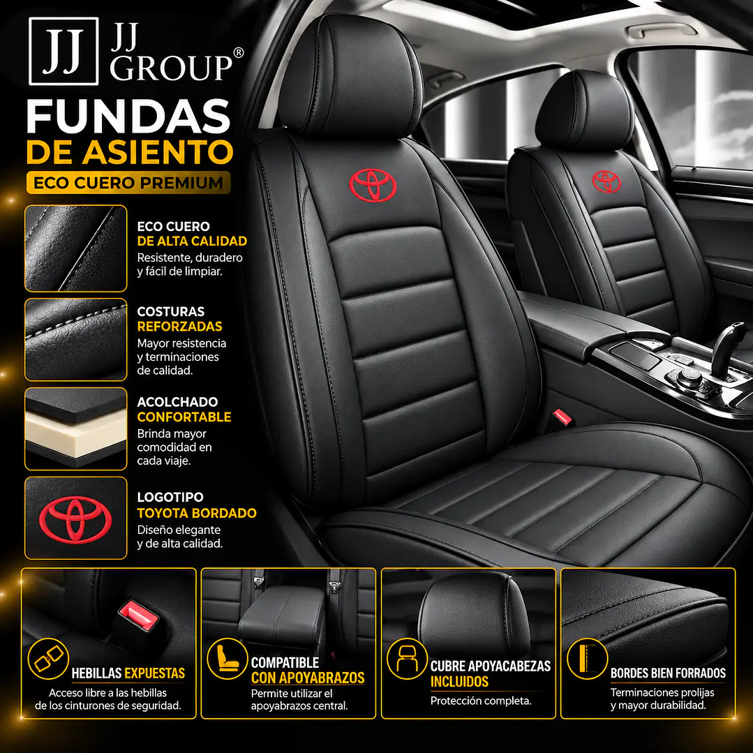Fundas Cubre Asiento Auto Toyota Premium Luxury 2