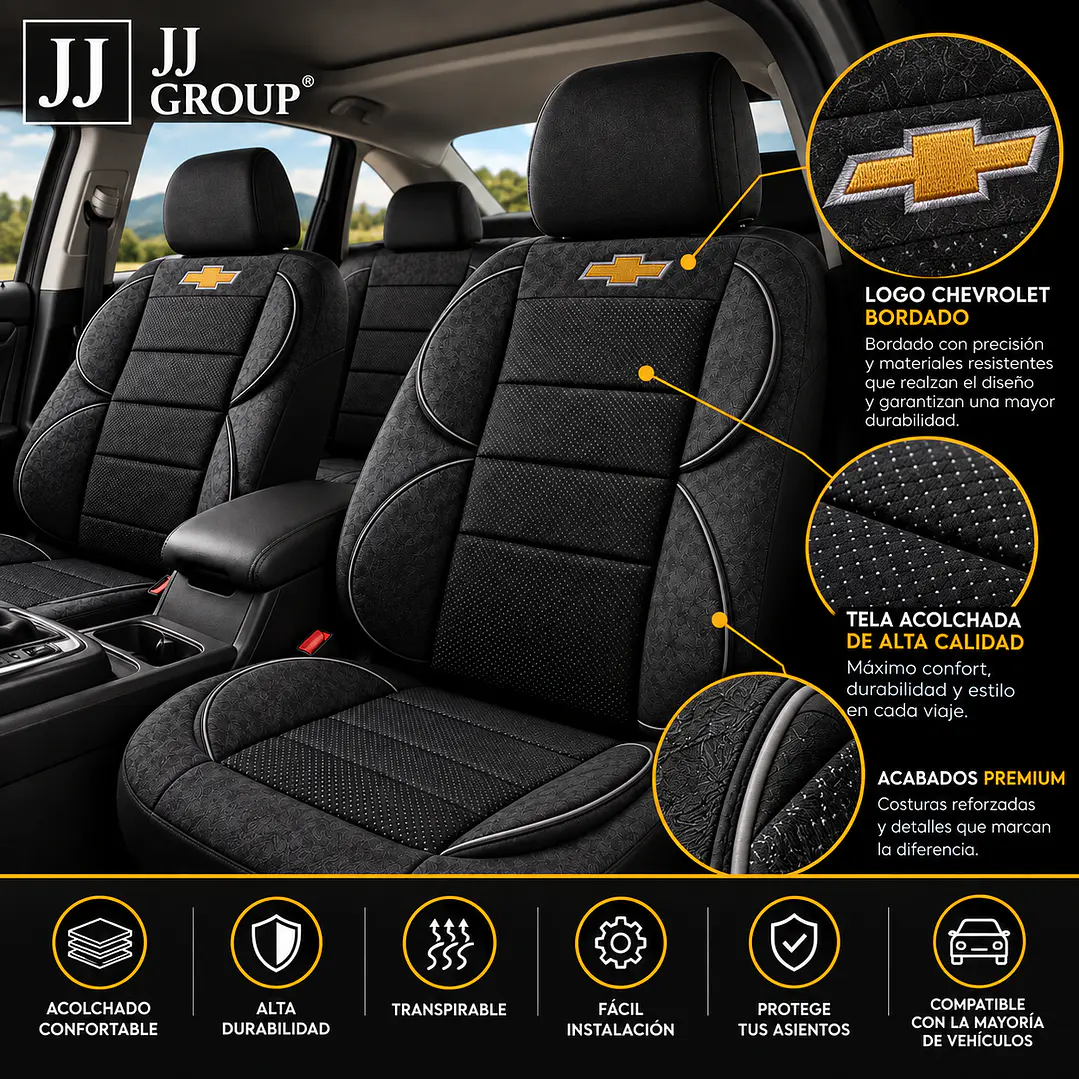 Fundas Cubre Asiento Auto Chevrolet Tela Acolchada 2