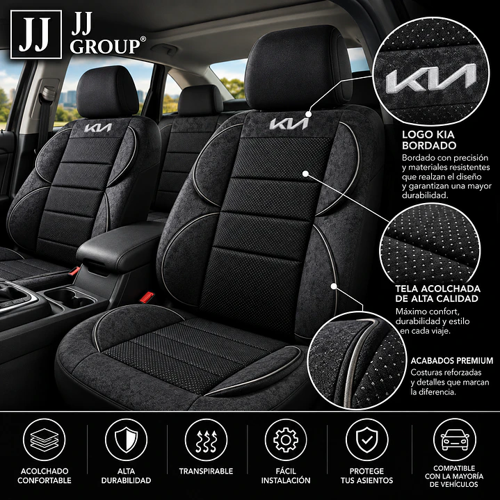 Fundas Cubre Asiento Auto Kia Tela Acolchada 2