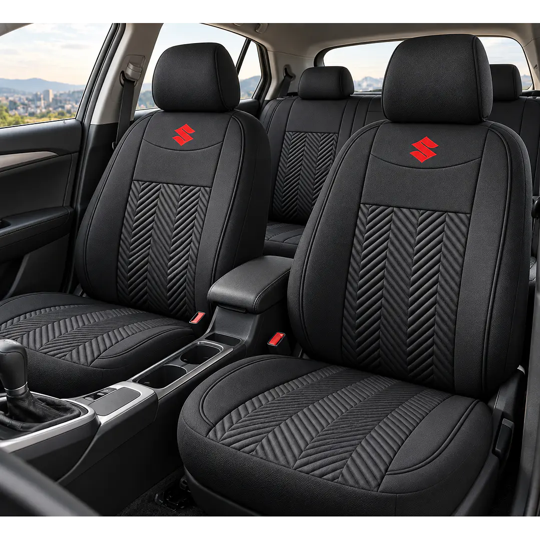 Fundas Cubre Asiento Auto Suzuki Tela Negro 1