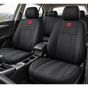Fundas Cubre Asiento Auto Suzuki Tela Negro