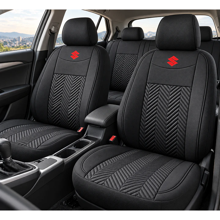 Fundas Cubre Asiento Auto Suzuki Tela Negro 1