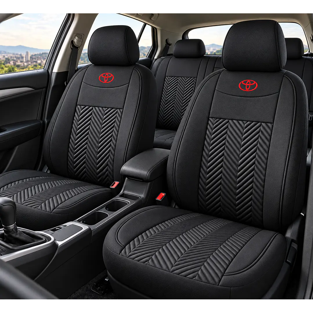 Fundas Cubre Asiento Auto Toyota Tela Negro 1