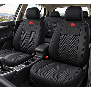 Fundas Cubre Asiento Auto Toyota Tela Negro