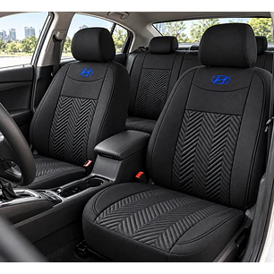Fundas Cubre Asiento Auto Hyundai Tela Negro