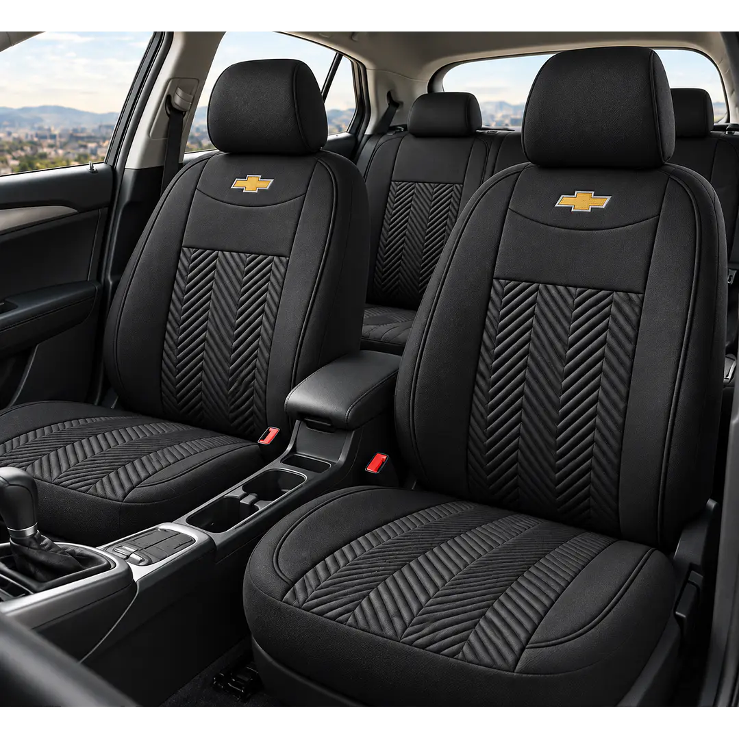 Fundas Cubre Asiento Auto Chevrolet Tela Negro 1