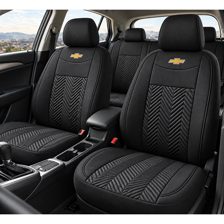 Fundas Cubre Asiento Auto Chevrolet Tela Negro 1