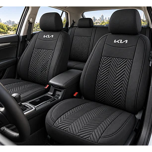 Fundas Cubre Asiento Auto Kia Tela Negro